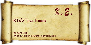 Klára Emma névjegykártya